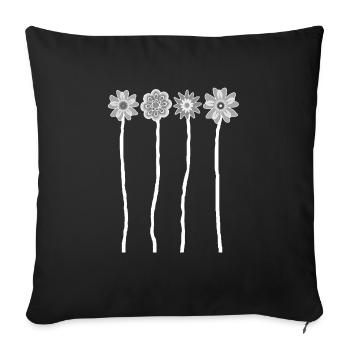 Chemise à fleurs - Coussin et housse de 45 x 45 cm - noir - Devant