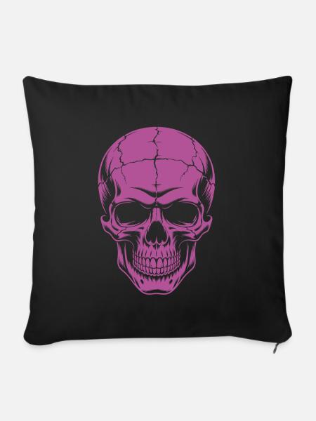 Grosser grinsender Skull - Sofakissen mit Füllung 45 x 45 cm - Schwarz