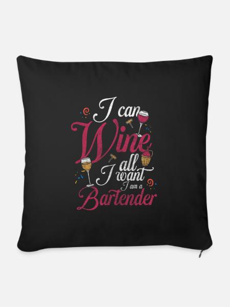 Bar Disko Whiskey Barfrau - Sofakissen mit Füllung 45 x 45 cm - Schwarz