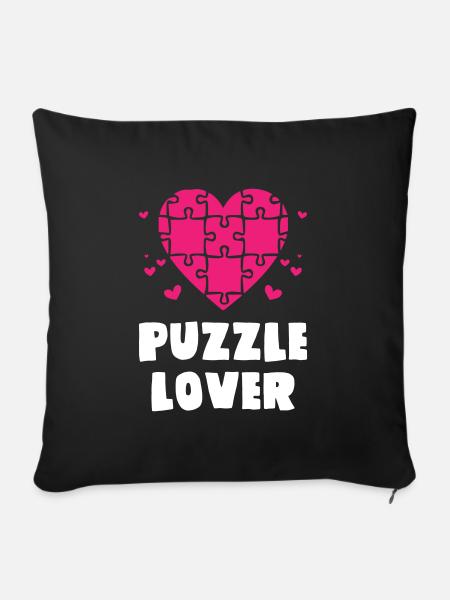 Puzzle Lover - Sofakissen mit Füllung 45 x 45 cm - Schwarz