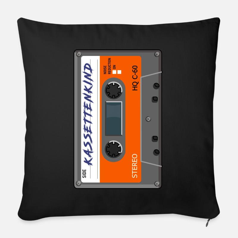 Kassettenkind - Sofakissen mit Füllung 45 x 45 cm - Schwarz