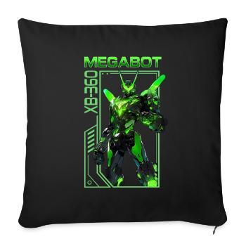 Spielkonsole MegaBot XB-360 – Anime Shirt - Sofakissen mit Füllung 45 x 45 cm - Schwarz - Vorne