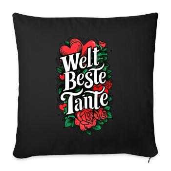 Weltbeste Tante - Sofakissen mit Füllung 45 x 45 cm - Schwarz - Vorne