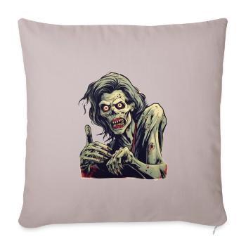 Zombie d’Halloween - Coussin et housse de 45 x 45 cm - taupe clair - Devant