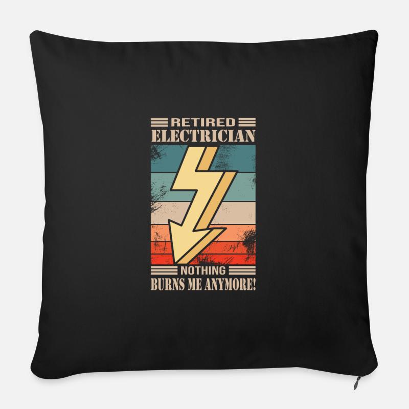 Elektriker - Sofakissen mit Füllung 45 x 45 cm - Schwarz