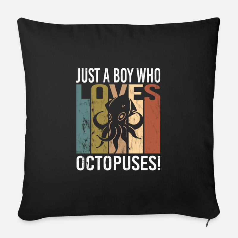 Oktopus - Sofakissen mit Füllung 45 x 45 cm - Schwarz