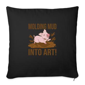 Make pottery - Sofa pillow with filling 45cm x 45cm - black - Front