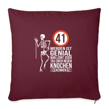41.Geburtstag - Sofakissen mit Füllung 45 x 45 cm - Burgunderrot - Vorne