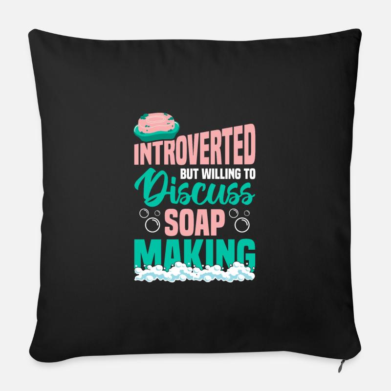 Faire du savon - Coussin et housse de 45 x 45 cm - noir