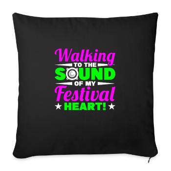 Festival - Sofa pillow with filling 45cm x 45cm - black - Front