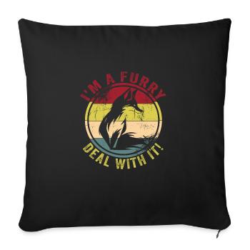 Furry Fandom - Sofa pillow with filling 45cm x 45cm - black - Front