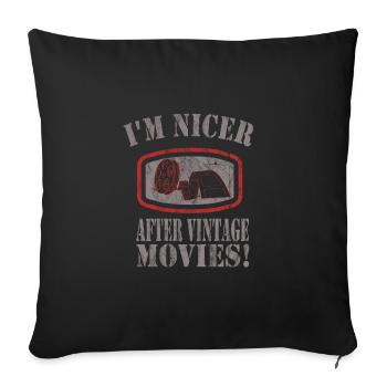 Old Movies - Sofa pillow with filling 45cm x 45cm - black - Front
