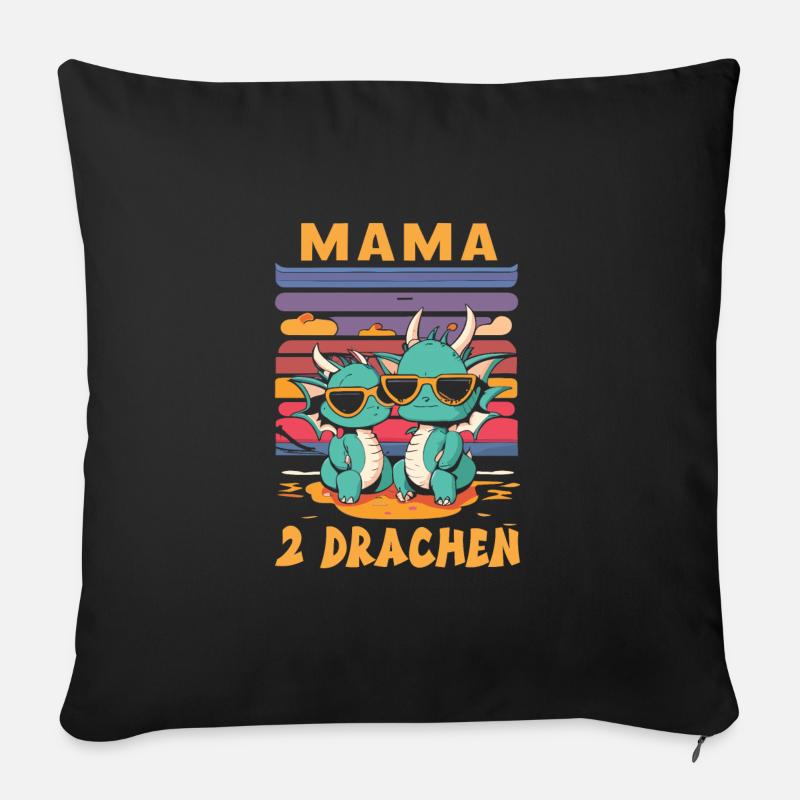 Maman - Coussin et housse de 45 x 45 cm - noir
