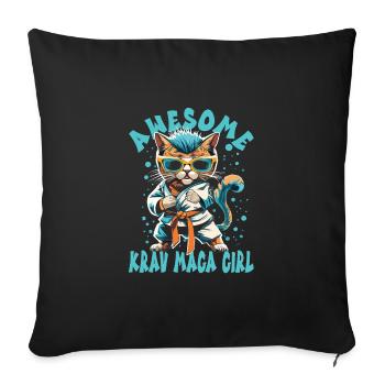 Krav Maga - Coussin et housse de 45 x 45 cm - noir - Devant