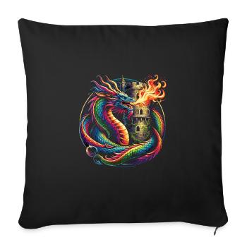 Medieval Market - Sofa pillow with filling 45cm x 45cm - black - Front