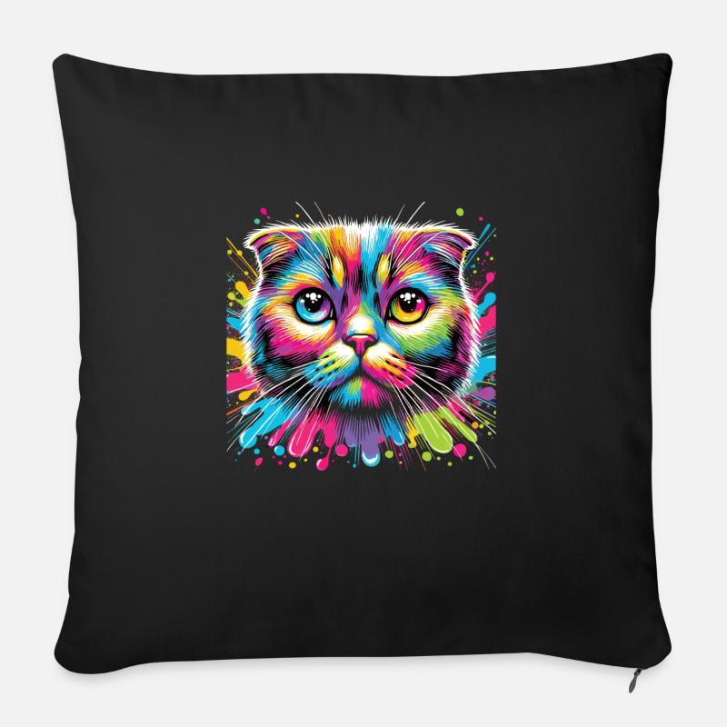 Katze - Sofakissen mit Füllung 45 x 45 cm - Schwarz