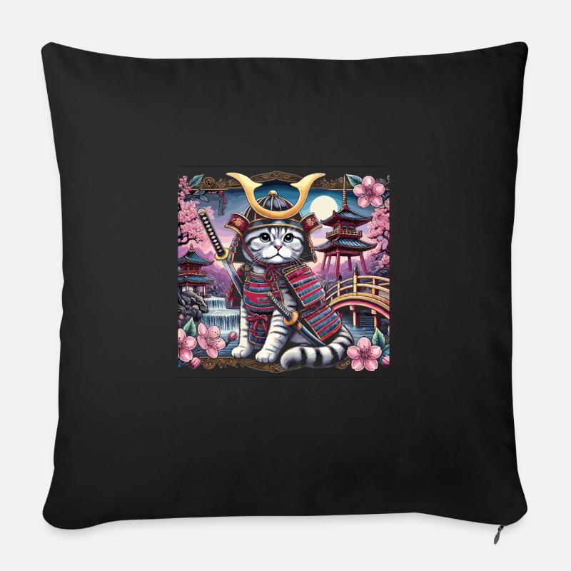 Katze - Sofakissen mit Füllung 45 x 45 cm - Schwarz