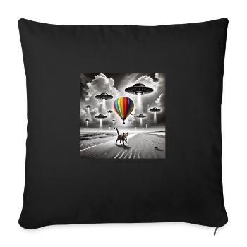 Heißluftballon - Sofakissen mit Füllung 45 x 45 cm - Schwarz - Vorne