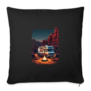 Campeur - Coussin et housse de 45 x 45 cm - noir - Devant