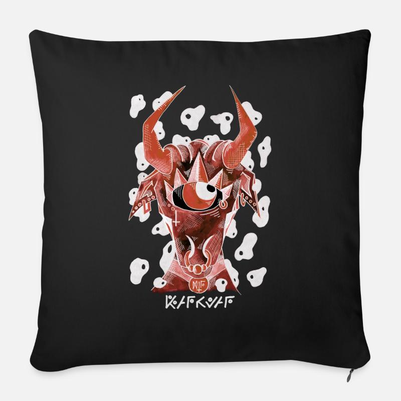 Taureau Négutif - Coussin et housse de 45 x 45 cm - noir
