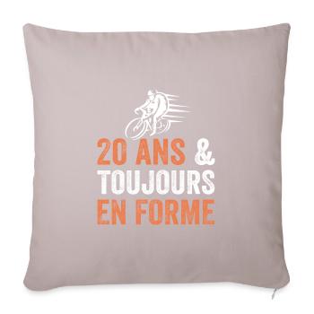 Cadeau anniversaire 20 ans Vélo - Coussin et housse de 45 x 45 cm - taupe clair - Devant