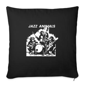 Animaux du jazz - Coussin et housse de 45 x 45 cm - noir - Devant