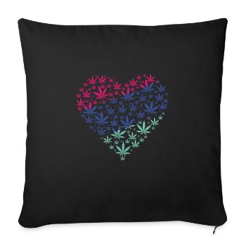 A heart of weed - Sofa pillow with filling 45cm x 45cm - black - Front