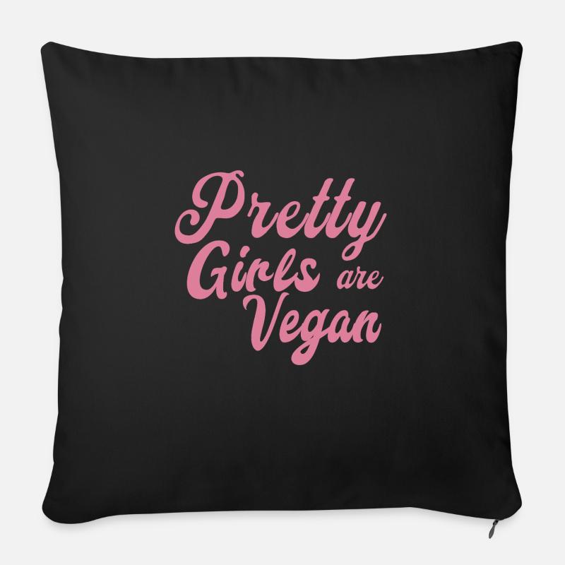 Pretty Girls are Vegan - Sofa pillow with filling 45cm x 45cm - black