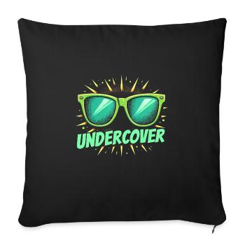 Lunettes de soleil drôles et costume de discours infiltré - Coussin et housse de 45 x 45 cm - noir - Devant