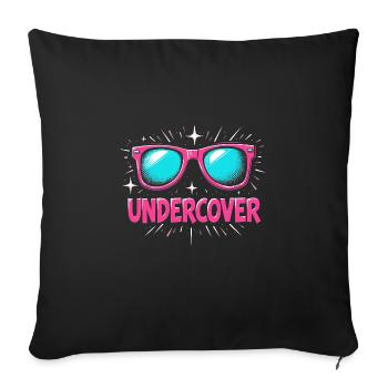 Lunettes de soleil drôles et costume de discours infiltré - Coussin et housse de 45 x 45 cm - noir - Devant