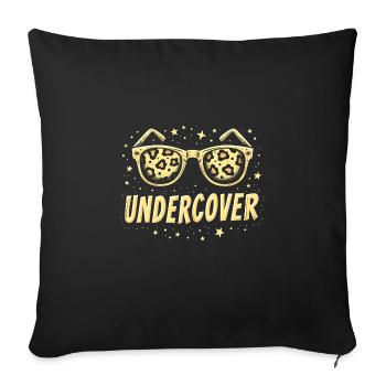 Lunettes de soleil drôles et costume de discours infiltré - Coussin et housse de 45 x 45 cm - noir - Devant