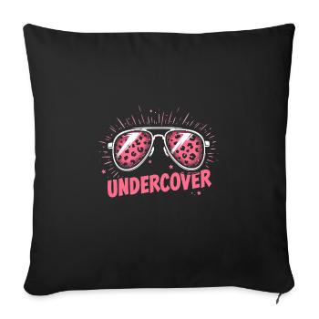 Lunettes de soleil drôles et costume de discours infiltré - Coussin et housse de 45 x 45 cm - noir - Devant