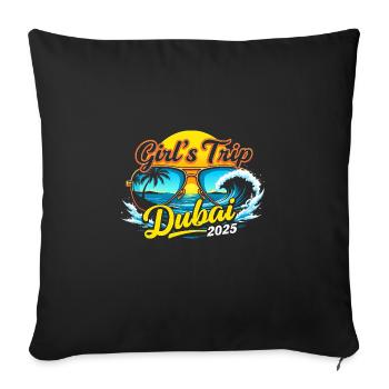 Dubai Trip 2025 - T-shirts pour femmes - Coussin et housse de 45 x 45 cm - noir - Devant