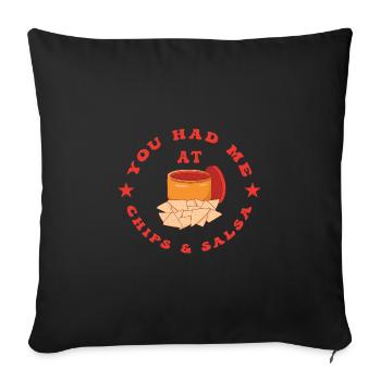 Chips et Salsa Nachos - Coussin et housse de 45 x 45 cm - noir - Devant