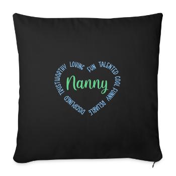 Nanny Babysitter Childminder - Sofa pillow with filling 45cm x 45cm - black - Front