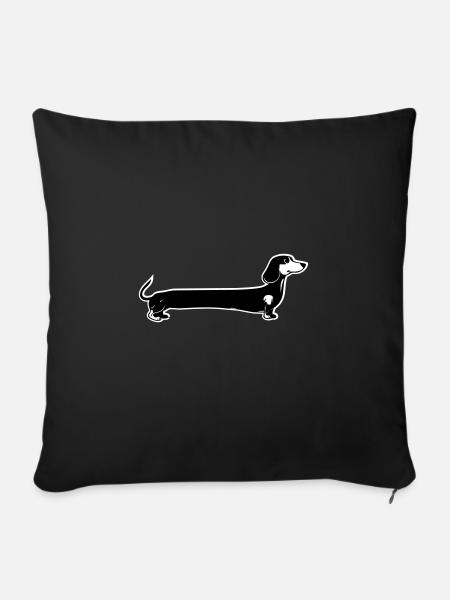 Langer Dachshund - Sofakissen mit Füllung 45 x 45 cm - Schwarz