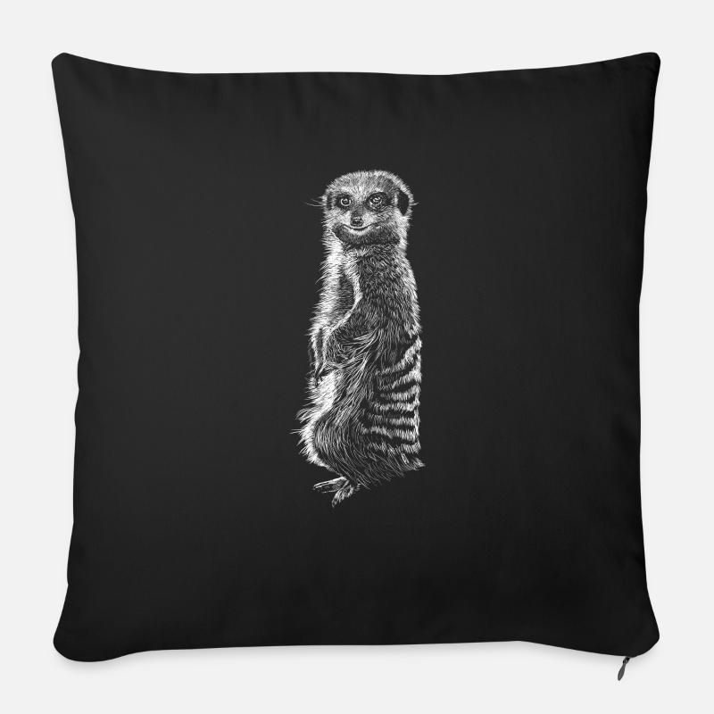 Erdmännchen - Sofakissen mit Füllung 45 x 45 cm - Schwarz