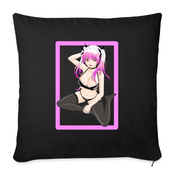 Sinnliches Dienstmädchen - Sofakissen mit Füllung 45 x 45 cm - Schwarz - Vorne