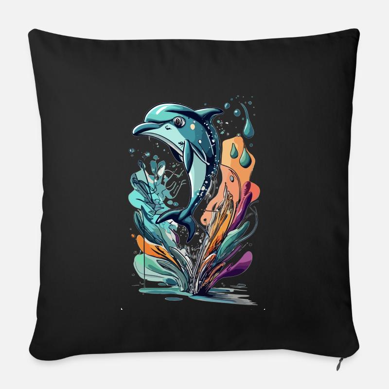 DELFIN - Sofakissen mit Füllung 45 x 45 cm - Schwarz