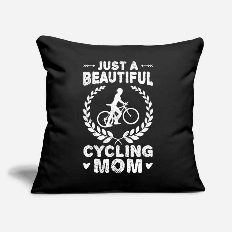 Fahrradfahrer Mutter Sofakissen mit Füllung 45 x 45 cm