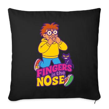 Fingers in the nose - Coussin et housse de 45 x 45 cm - noir - Devant