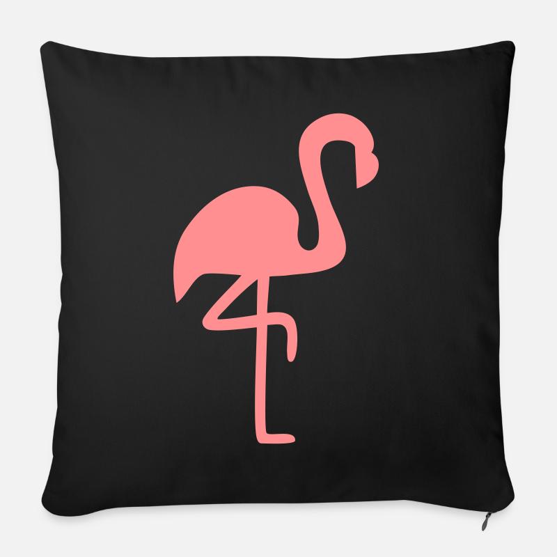 Flamingo Pink Tier Geschenk - Sofakissen mit Füllung 45 x 45 cm - Schwarz