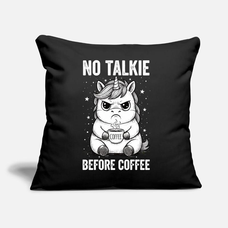 Pas de conversation devant une licorne amoureuse du café Coussin et housse de 45 x 45 cm