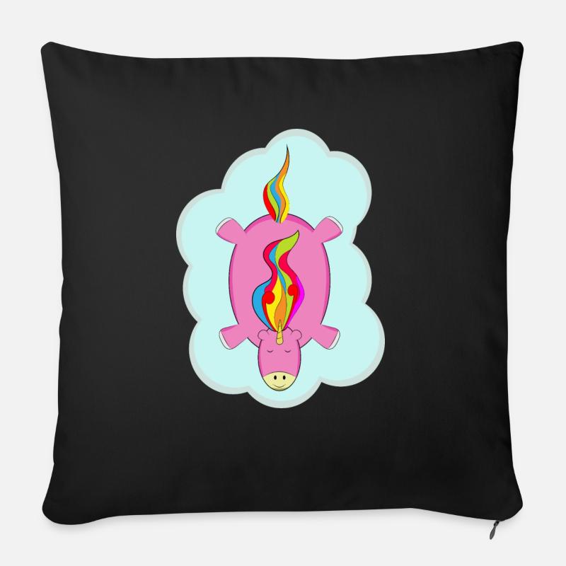 licorne - Coussin et housse de 45 x 45 cm - noir