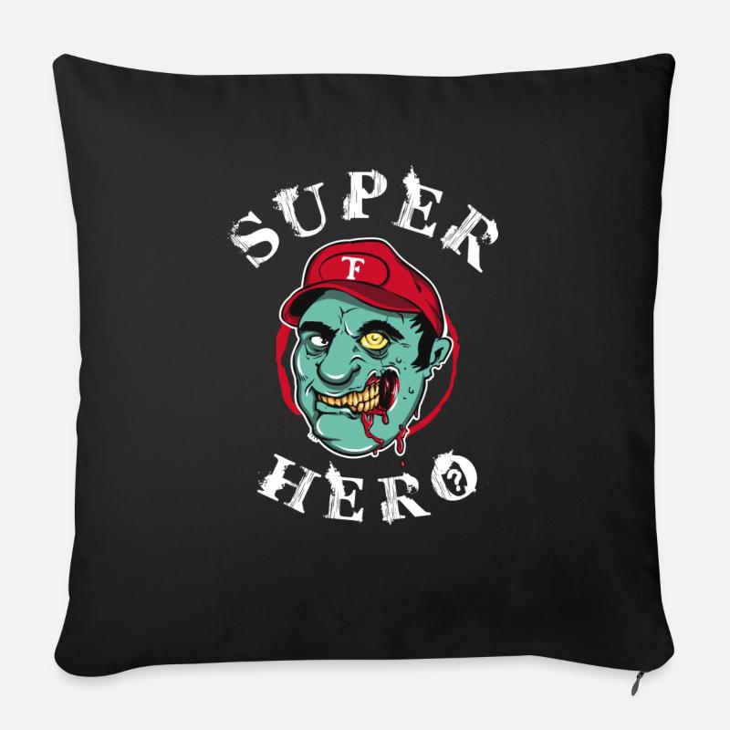 Superheld Zombie - Sofakissen mit Füllung 45 x 45 cm - Schwarz