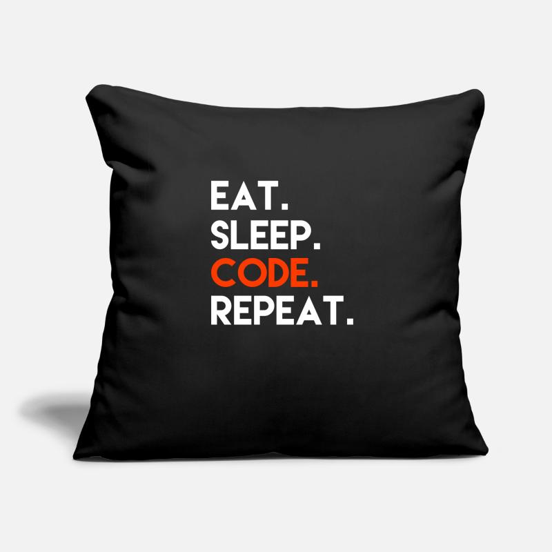 Eat Sleep Code Repeat Sofakissen mit Füllung 45 x 45 cm