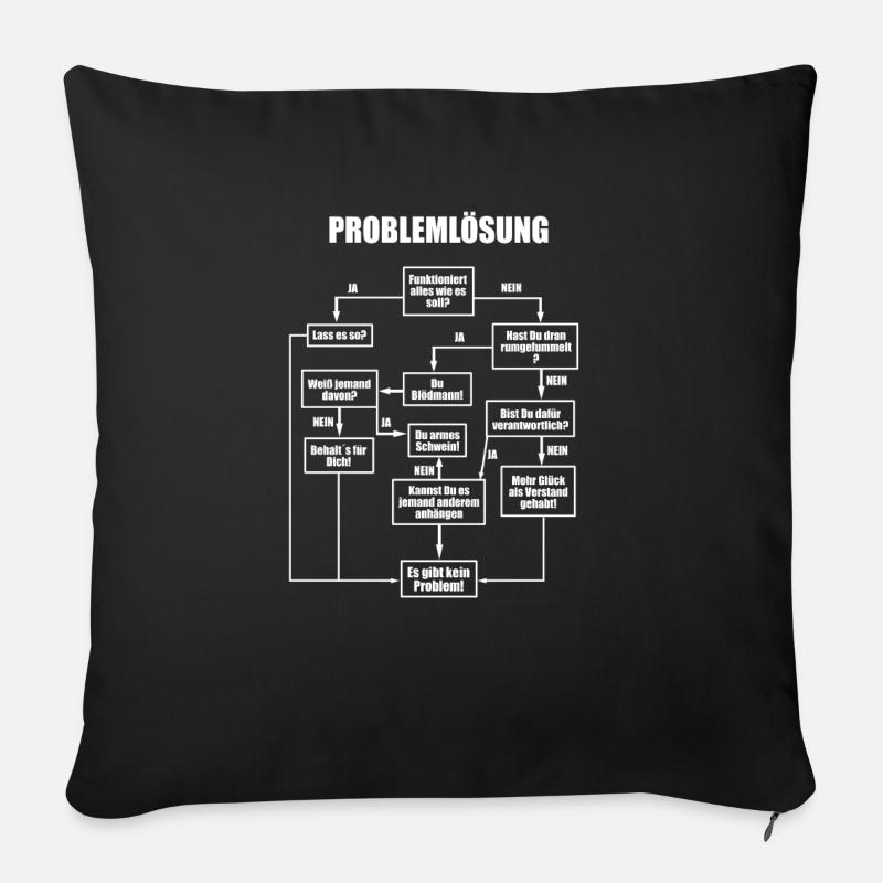 Problemlösung! - Sofakissen mit Füllung 45 x 45 cm - Schwarz