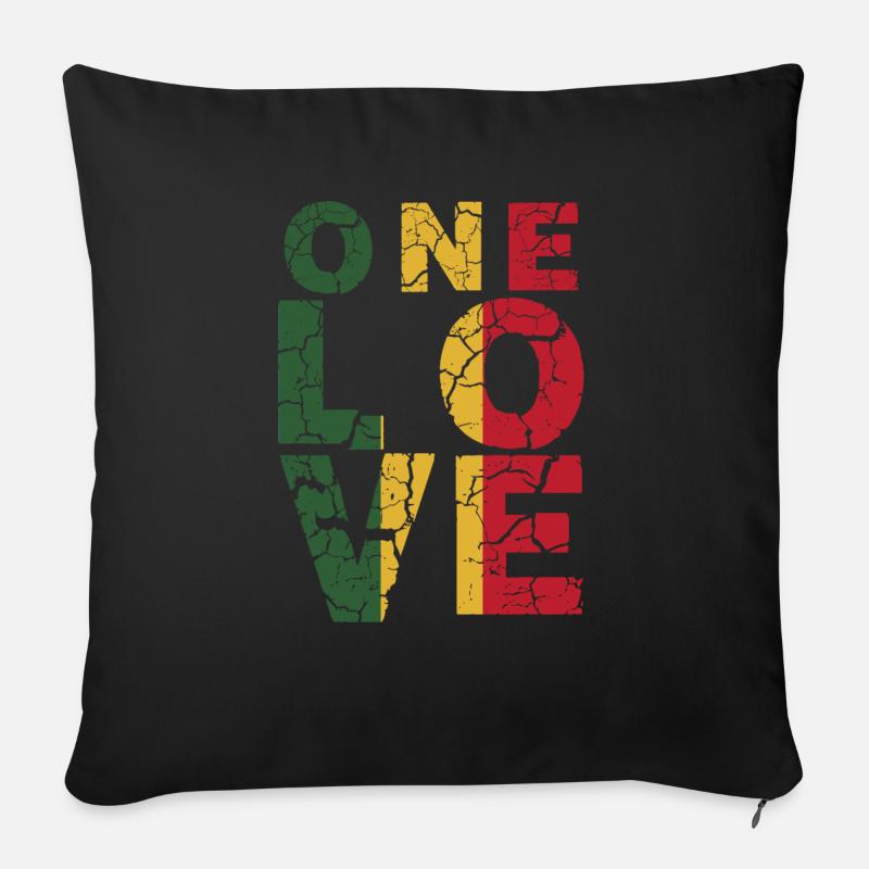 One Love - Coussin et housse de 45 x 45 cm - noir