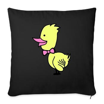 Duck - Sofa pillow with filling 45cm x 45cm - black - Front