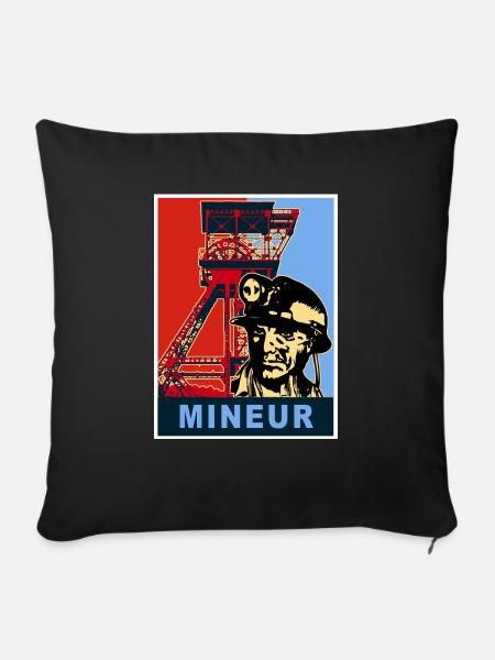 Kohle 4 - Sofakissen mit Füllung 45 x 45 cm - Schwarz